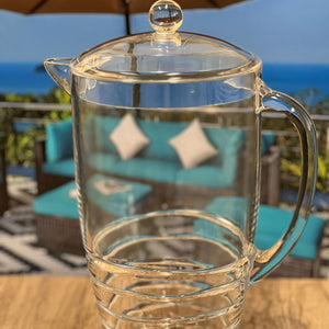 Swirl Unbreakable Plastic Water Pitcher With Lid And Spout