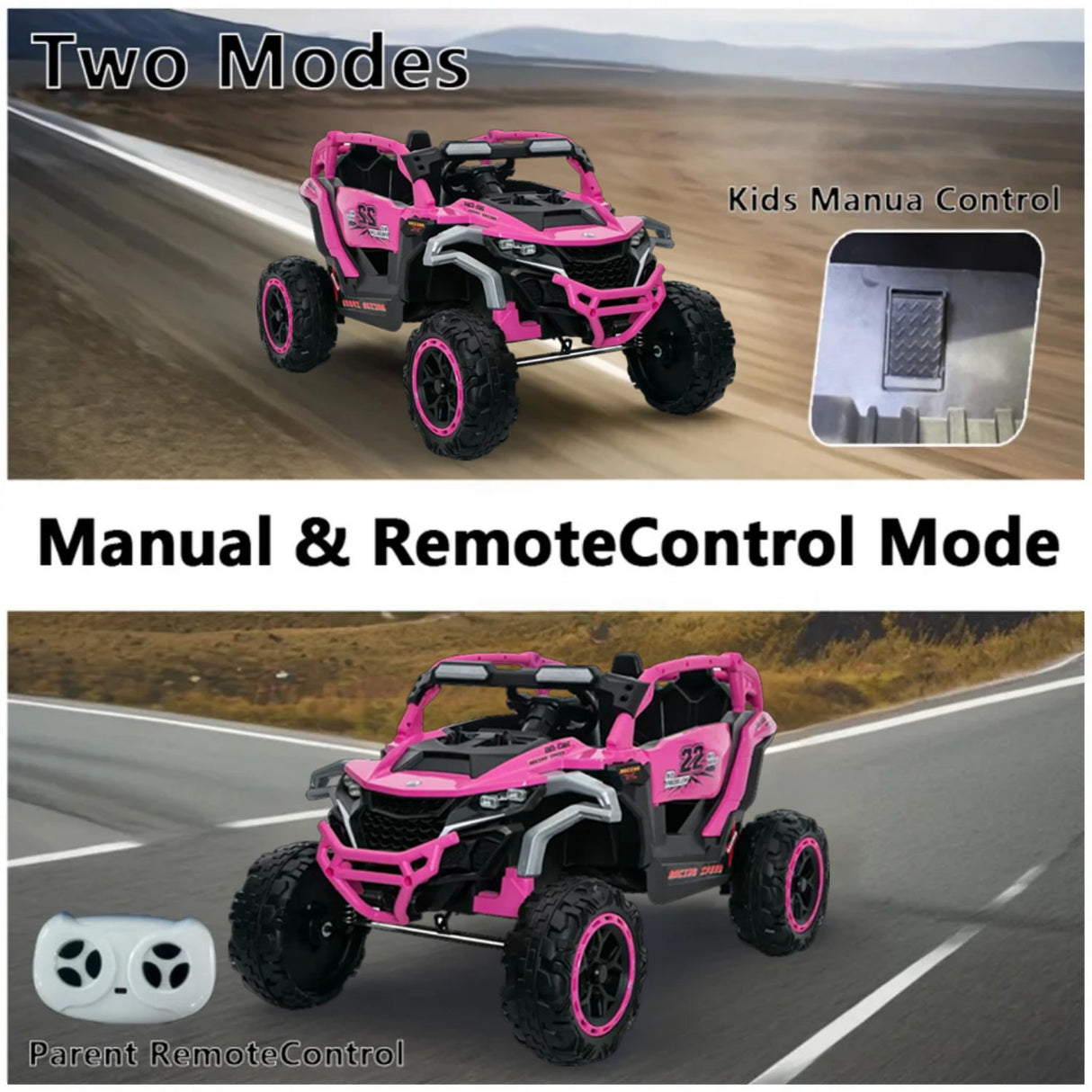 Ride On Kids Electric Truck With Remote Control, Front & Rear Suspension
