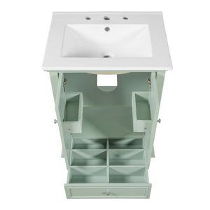 Modern Bathroom Vanity With Sink, Cabinet With Drawer And Dividers, Rectangular Storage Unit