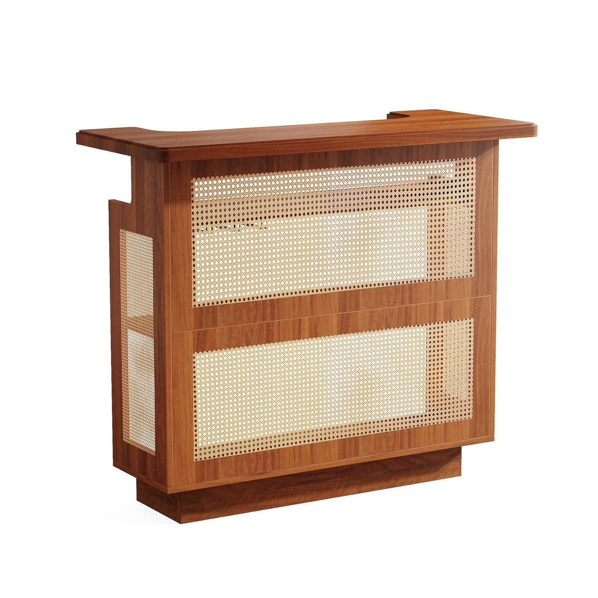 47.24 Inches Farmhouse Rattan Bar Unit