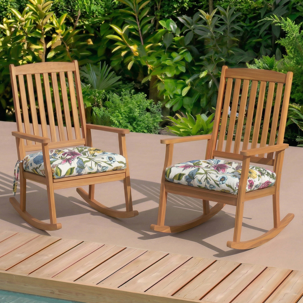 Outdoor Chair Cushions Set of 2 - Botanical Floral Print
