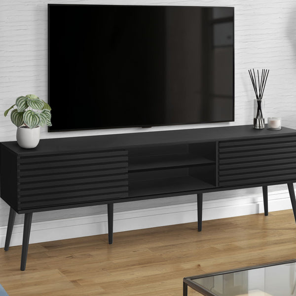 TV Stand, Media Entertainment Center, Storage Cabinet, Console, Storage Shelves, Bedroom, Living Room, Contemporary, Modern - Black - Best Buy Furniture