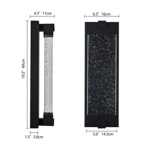 Black Aluminum Outdoor Wall Light with Bubble Crystal
