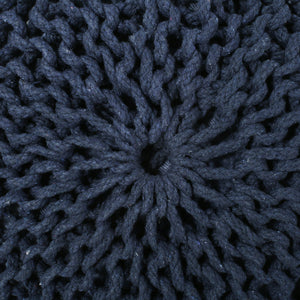 Bordeaux - Knitted Round Pouf Ottoman, Floor Cushion