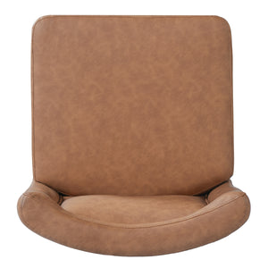 Set of 2 Camel PU Upholstered Dining Chairs