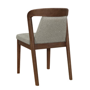 Upholstered Backrest Armless Dining Chairs (Walnut+Light Brown)
