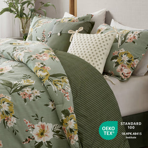 7-Piece Cal King Vin Floral Comforter Set