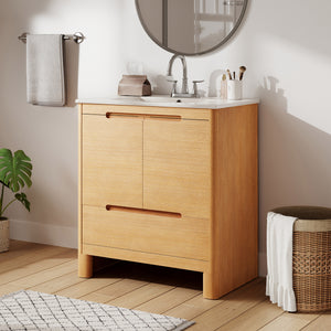 30" Softened Modern Bathroom Vanity with Ceramic Sink