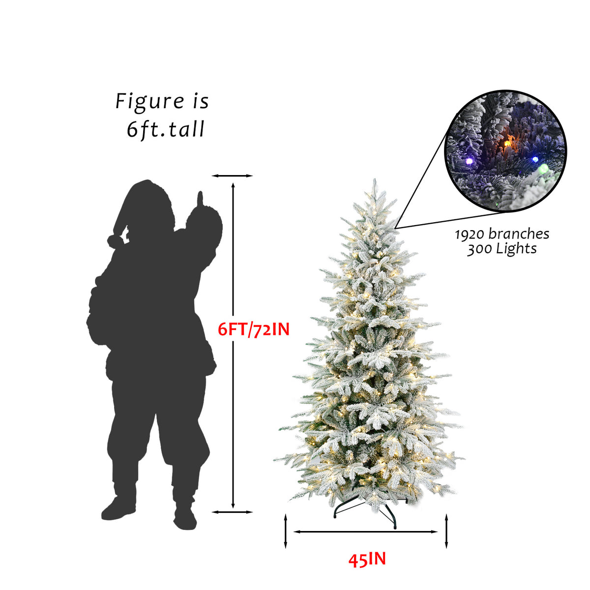 5FT PE+PVC Flocked Artificial Christmas Tree