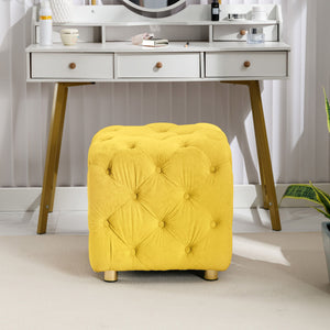 Modern Upholstered Ottoman, Exquisite Small End Table, Soft Foot Stool, Dressing Makeup Chair, Comfortable Seat For Living Room, Bedroom, Entrance