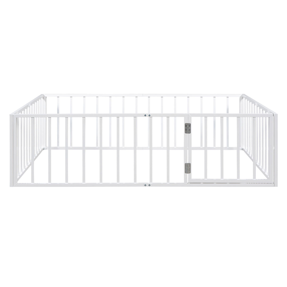 Metal Floor Bed Frame With Fence And Door