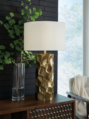 Marshawn - Metal Table Lamp - Gold Finish - Best Buy Furniture