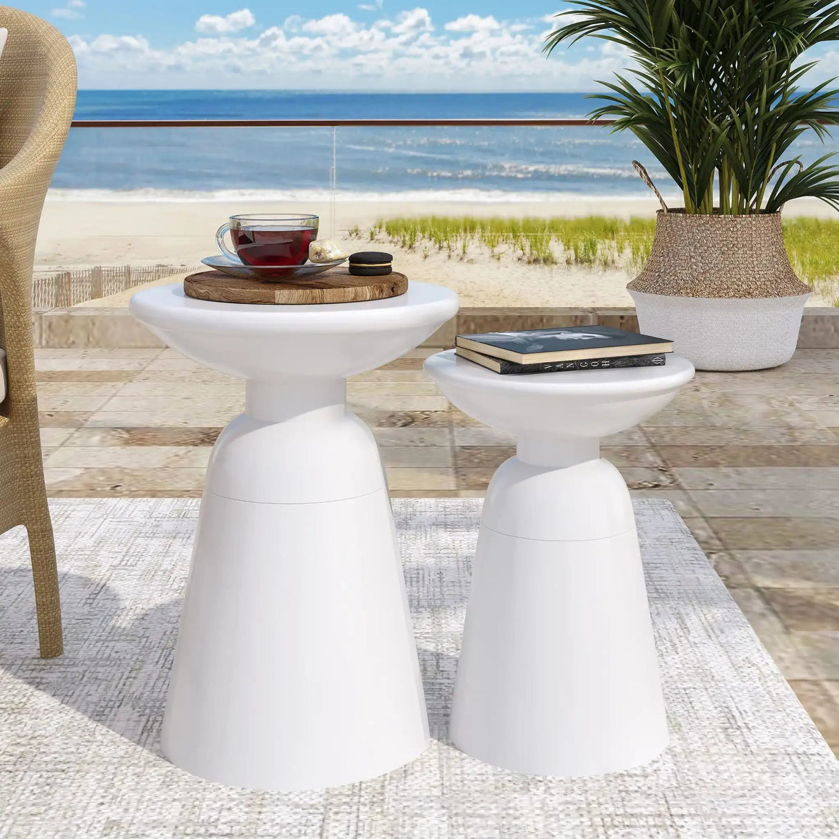Serenita - Outdoor Side Tables With Flared Design (Set of 2) - Best Buy Furniture