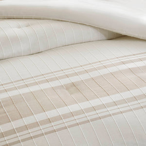 Cal King Cotton Jacquard Oversized Comforter Set with Decorative Pillows - White