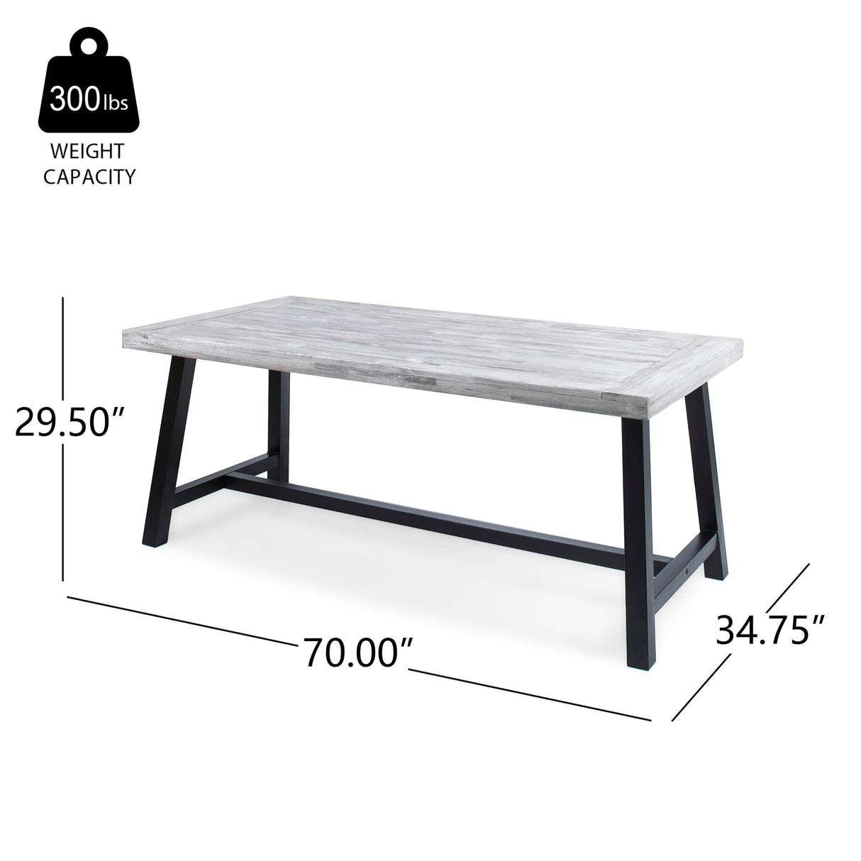 Outdoor Sandblast Finish Acacia Wood Dining Table - Best Buy Furniture