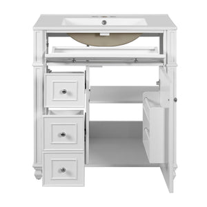 Bathroom Vanity Cabinet With Sink, Soft Close Doors With Door Organizer