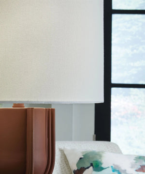 Rowandale - Metal Table Lamp - Brick Red - Best Buy Furniture