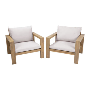 Stylish Outdoor Chair Set With Cushions For Garden (Set of 2)