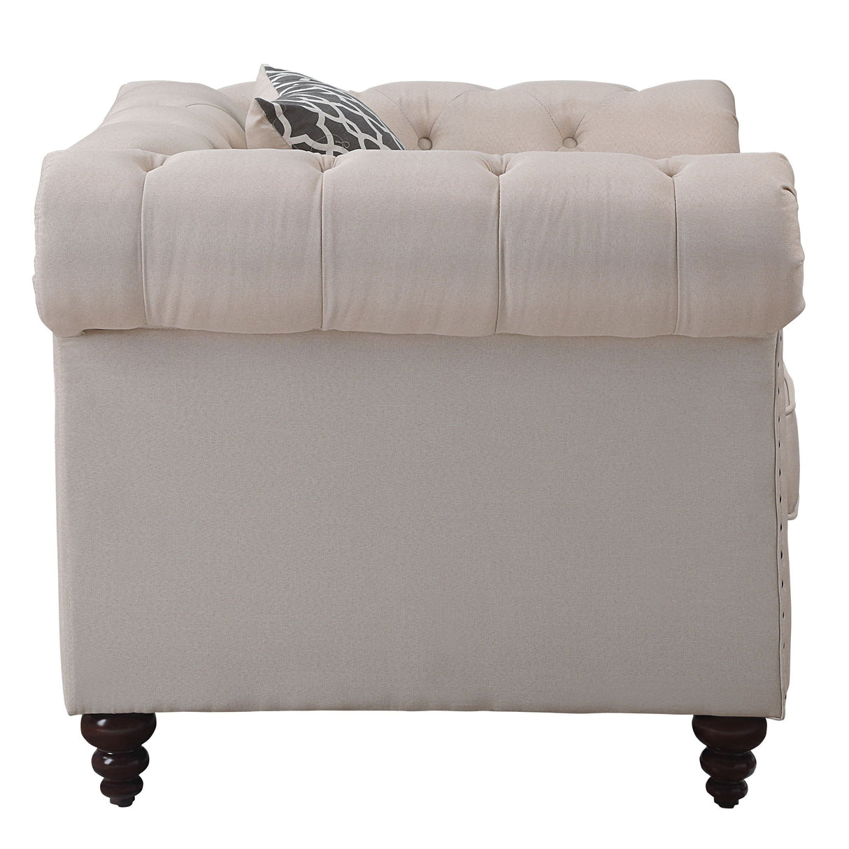 Aurelia - Linen Chair With Pillow - Beige - Best Buy Furniture