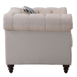 Aurelia - Linen Chair With Pillow - Beige - Best Buy Furniture