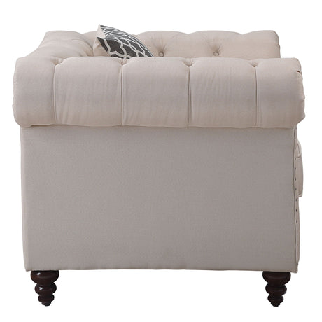 Aurelia - Linen Chair With Pillow - Beige - Best Buy Furniture