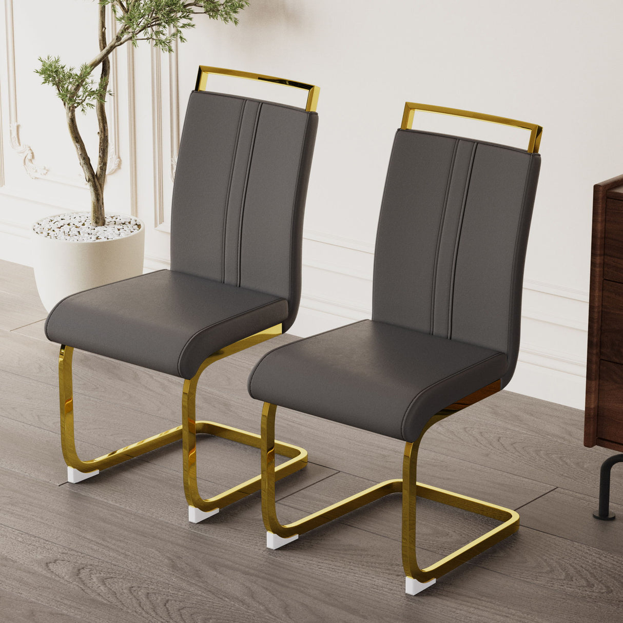 Side Dining Room Chair, Padded Seat High Back