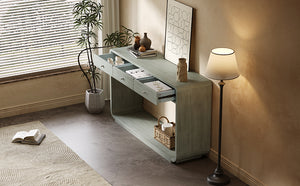 Antique-Style Console Table with 3 Storage Drawers