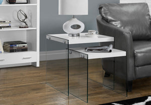 Accent Nesting Table Clear Tempered Glass For Living Room (Set of 2) - Best Buy Furniture