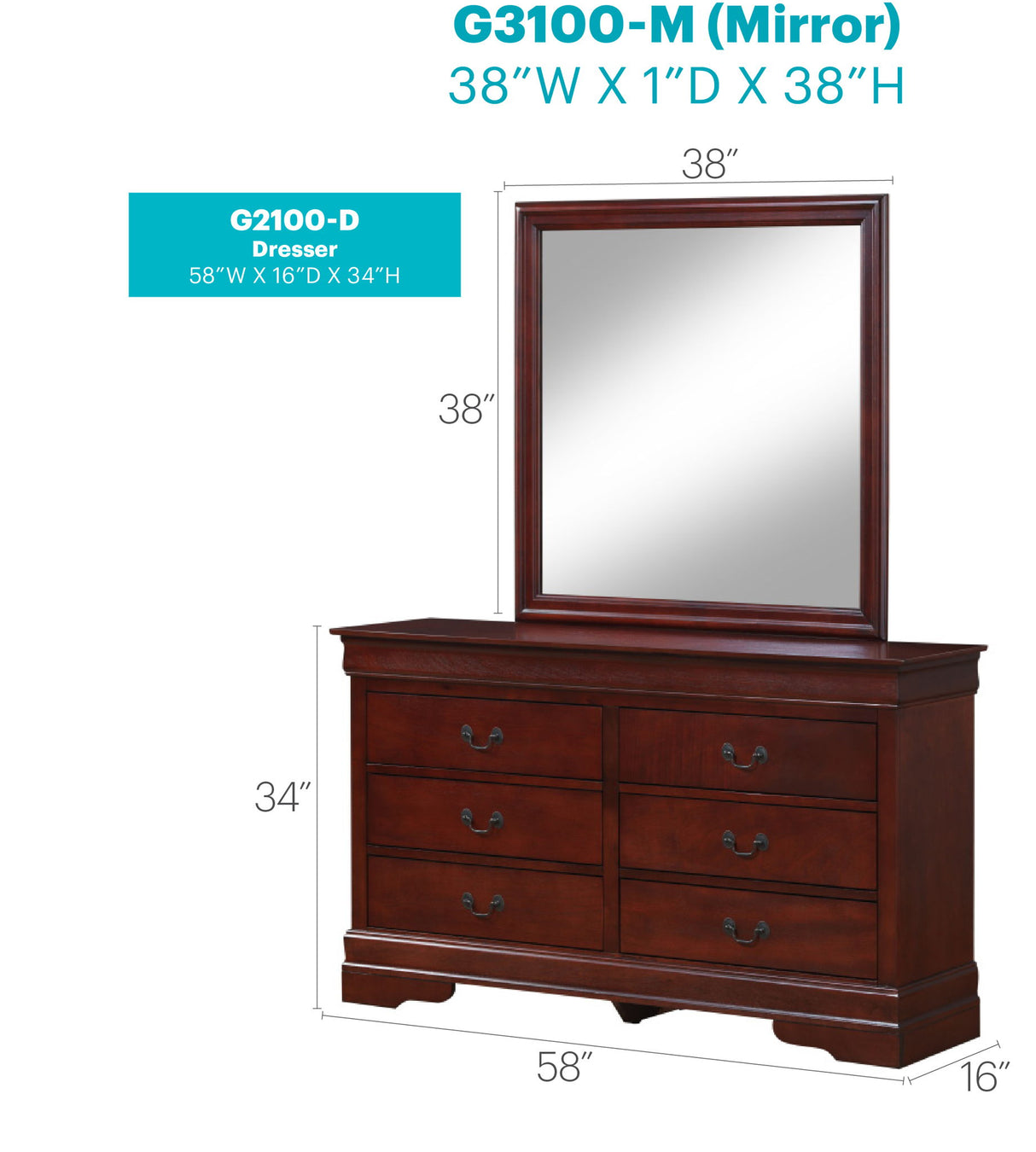 Louis Phillipe - Bedroom Dresser