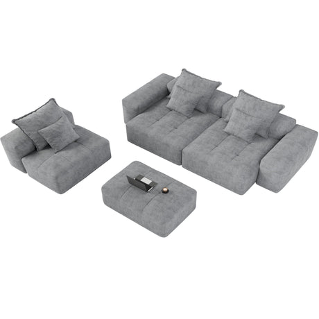 Modern Oversized DIY Combination Modular Sectional Sofa With Pillows
