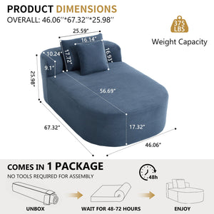 Oversized Corduroy Chaise Lounge Sofa Bed With Deep Seat And Soft Pillows