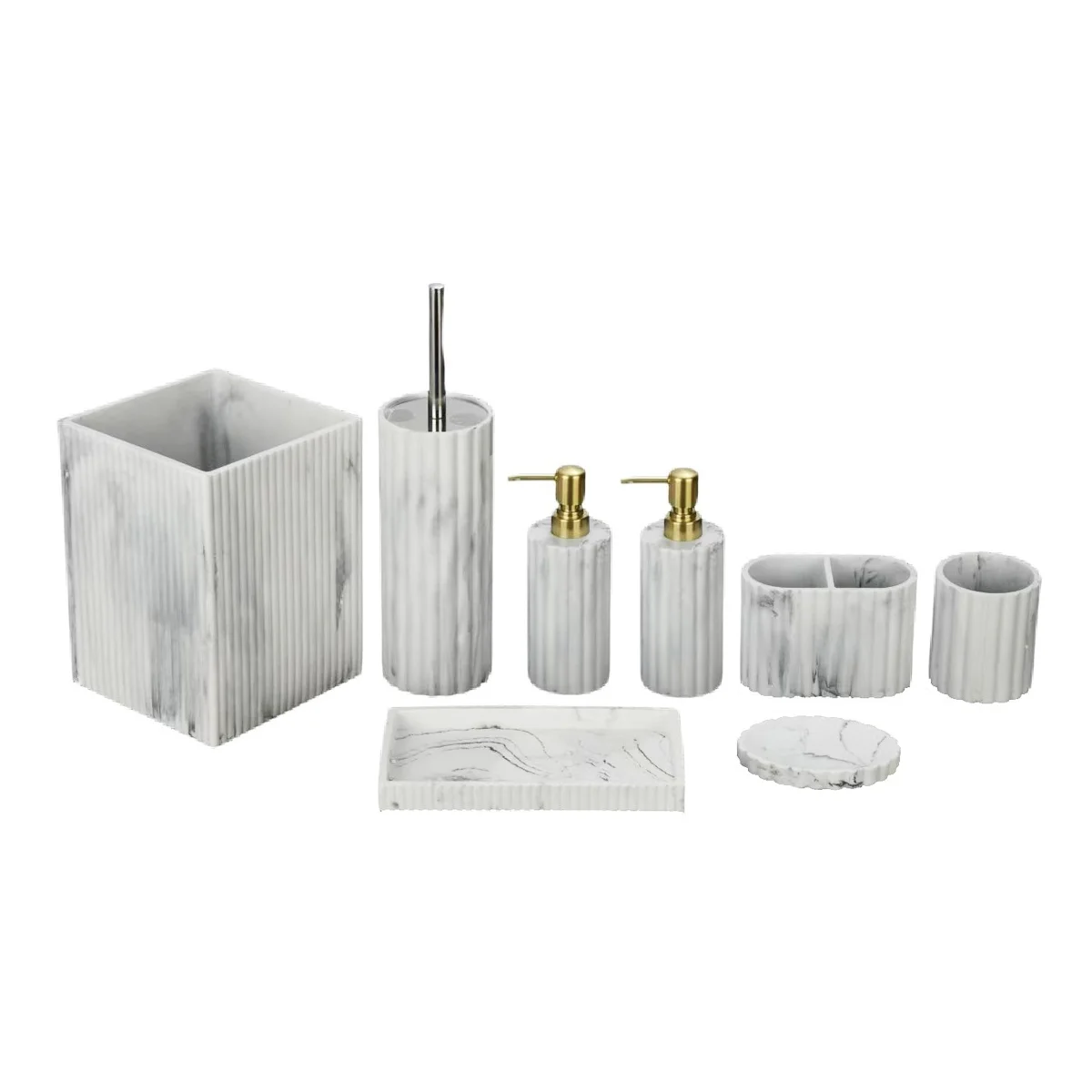 8 Piece Resin Bathroom Accessories Set