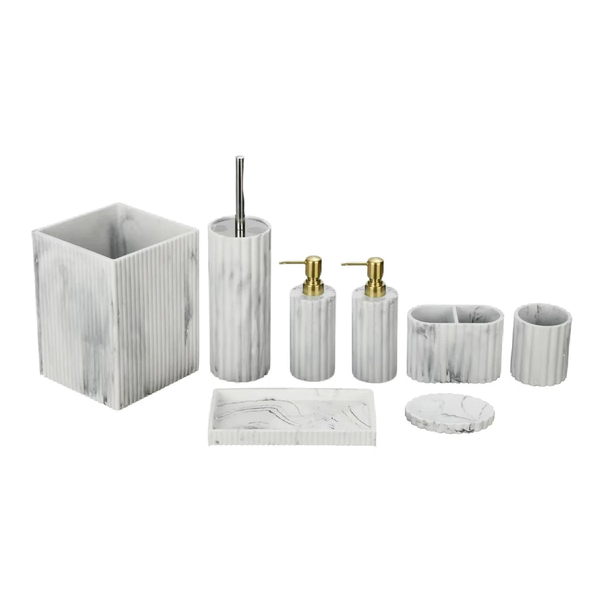 8 Piece Resin Bathroom Accessories Set