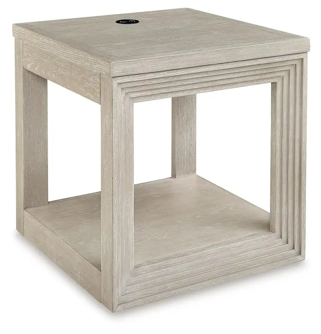 Marxhart - Square End Table - Bisque - Best Buy Furniture