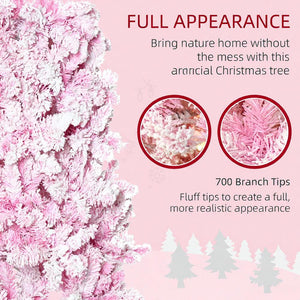 Snow Flocked Pencil Shape Artificial Christmas Tree