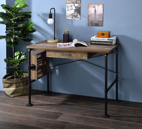 Endang - Writing Desk - Weathered Oak / Black - Best Buy Furniture