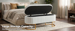 Storage Bench Bedroom Bench with Golden Metal Legs