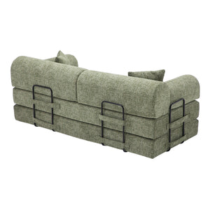 Modern 2 Tone Fabric Convertible Sleeper Sofa Bed