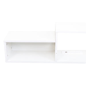 65.35in Wall Mounted Floating TV Stand with 20 Color LEDs and Charging Station