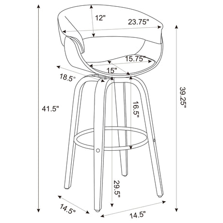 Swivel Bar Stool Elegant Design With Upholstery - Cream