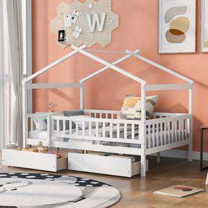 House Bed With 2 Drawers