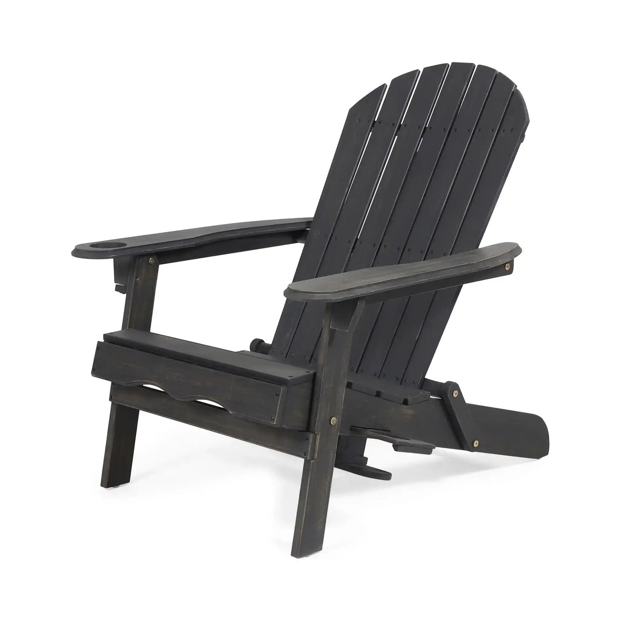 Zenithia - Outdoor Foldable Adirondack Chair With 2 Cup Holders - Best Buy Furniture