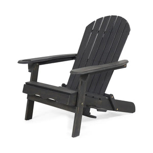 Zenithia - Outdoor Foldable Adirondack Chair With 2 Cup Holders - Best Buy Furniture