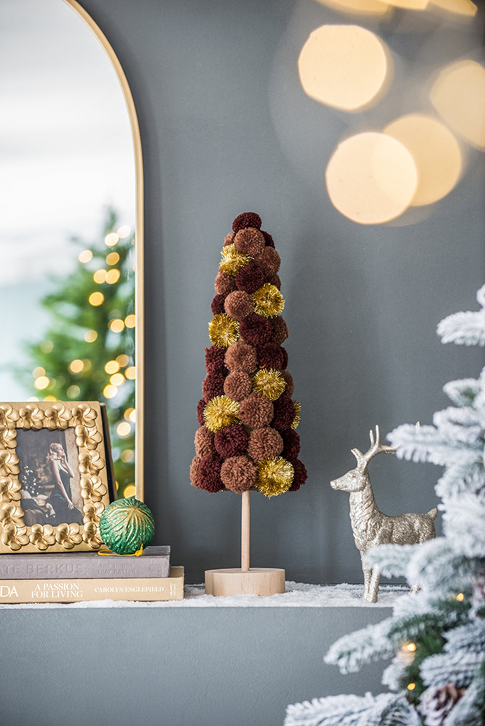 6.7x6.7x20" Tree Christmas Table Decor, Coffee