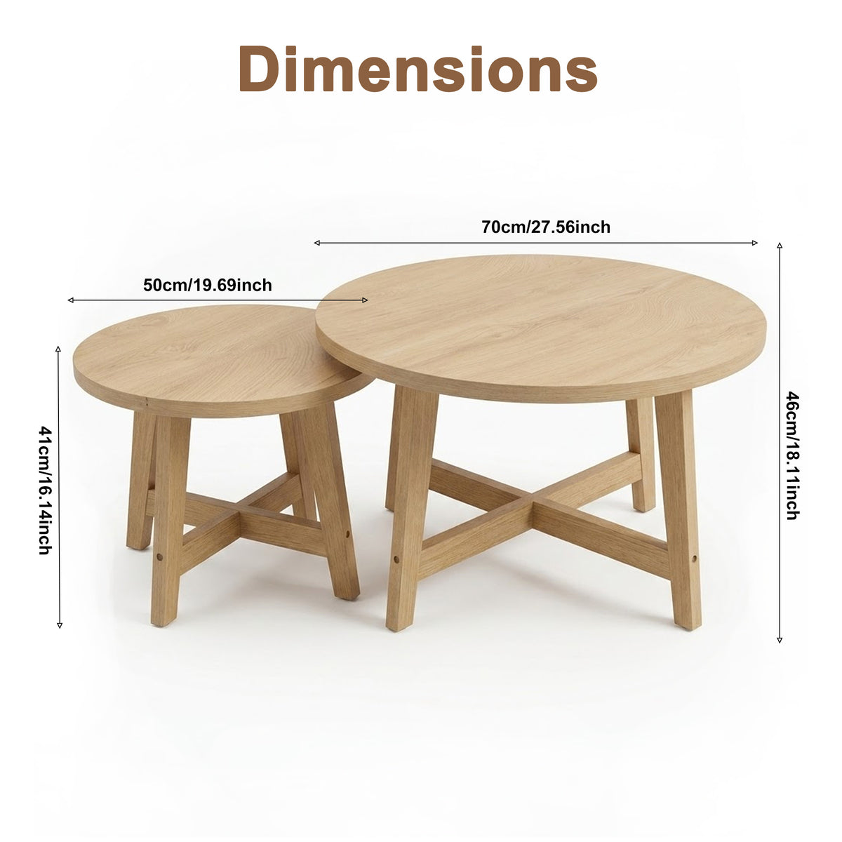 Set of 2 Round Nesting Coffee Tables
