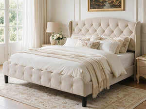 King Size Upholstered Platform Bed Frame