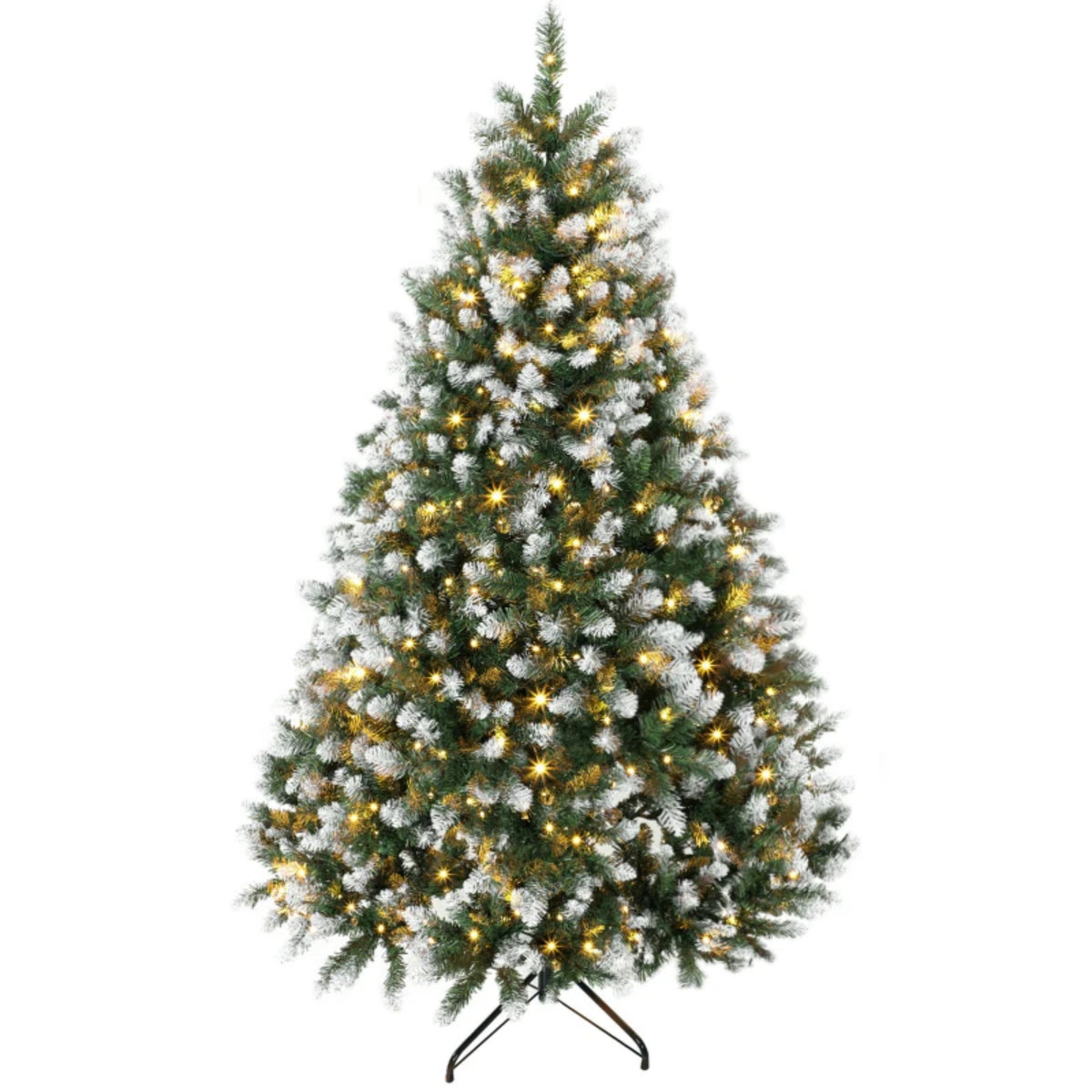 6-Foot Pre-Lit Artificial Christmas Tree, White-Tipped Full Green with 350 LED Lights