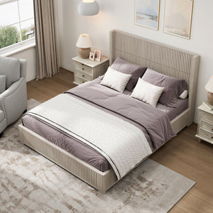Platform Bed Frame With Headboard, Floor Standing Design