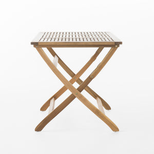Blissique - Outdoor Foldable Wood Dining Table With Slat Design