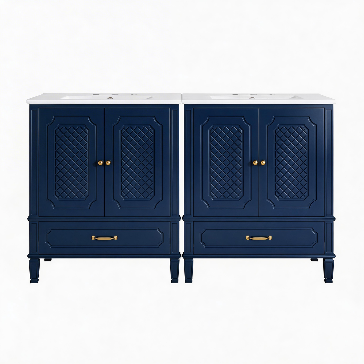 60" Bathroom Vanity with Double Sink Combo Set